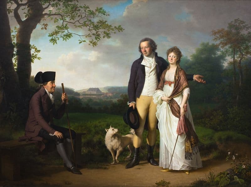 Niels Ryberg with his Son Johan Christian and his Daughter-in-Law Engelke, née Falbe as a canvas print
