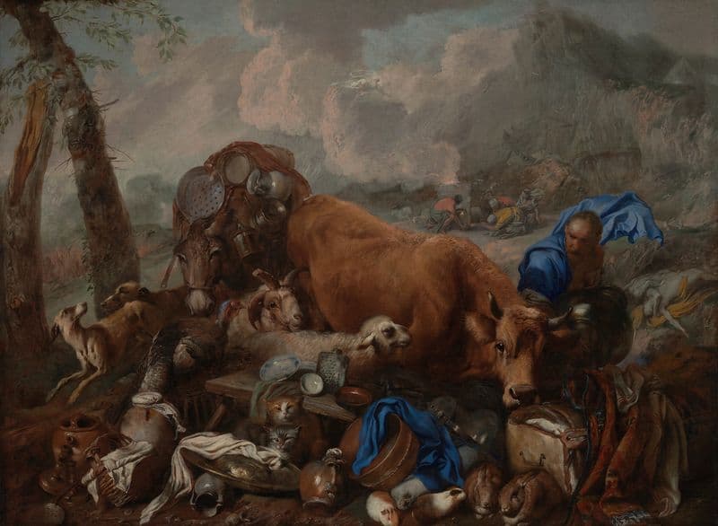 Noah’s Sacrifice after the Deluge (1650-1655) as a canvas print