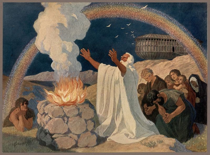 Noah’s thanksgiving offering as a canvas print
