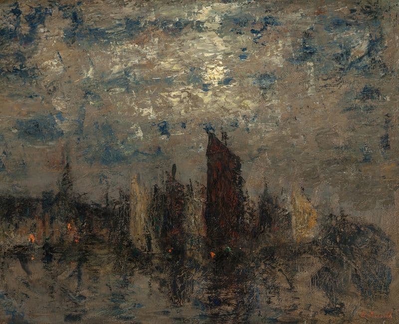 Nocturne (circa 1910) as a canvas print