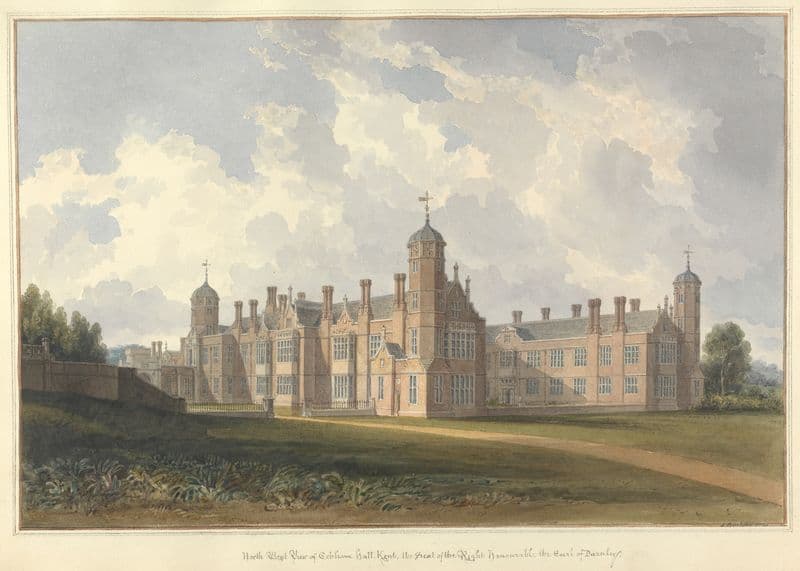 North West View of Cobham hall, Kent, the Seat of the Right honourable the Earl of Darnley as a canvas print