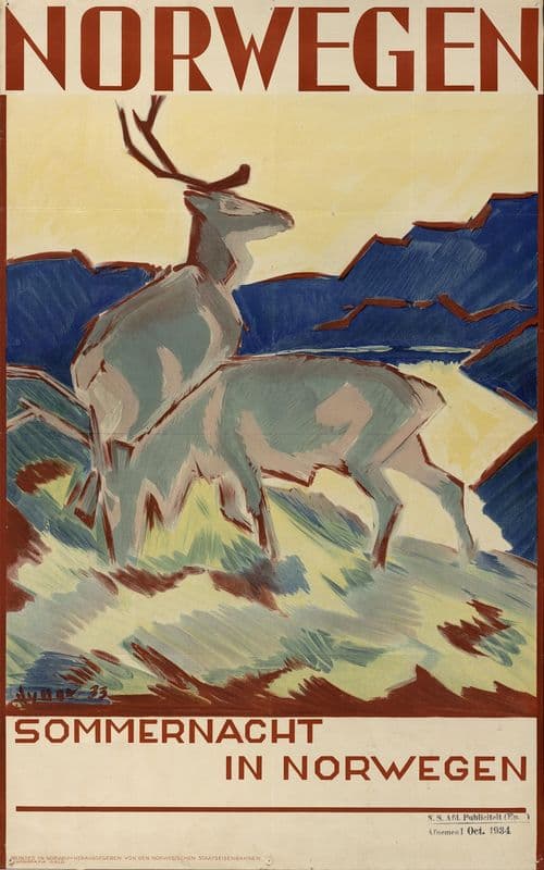 Norwegen; Sommernacht in Norwegen as a canvas print