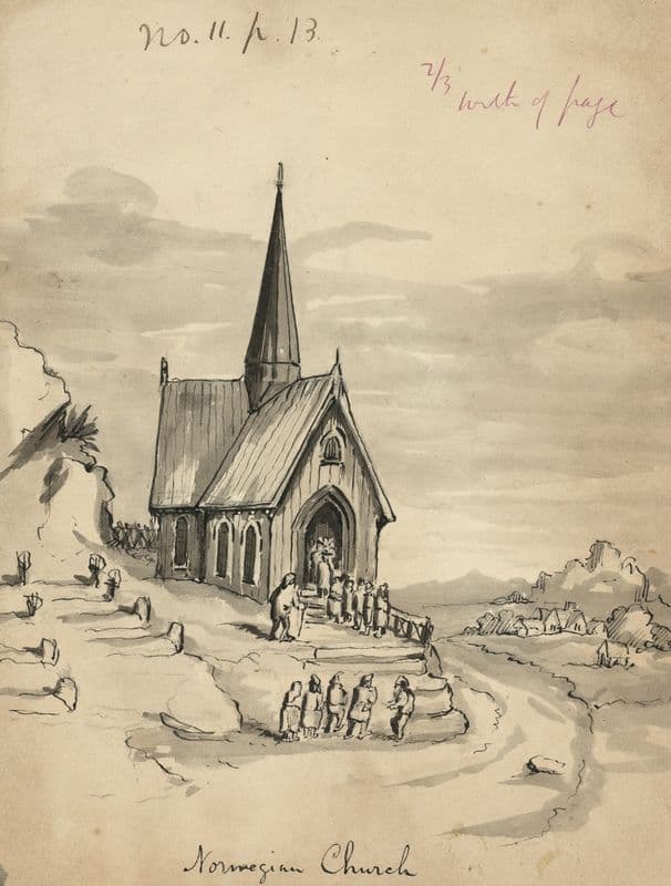 Norwegian church (1856-1857) as a canvas print