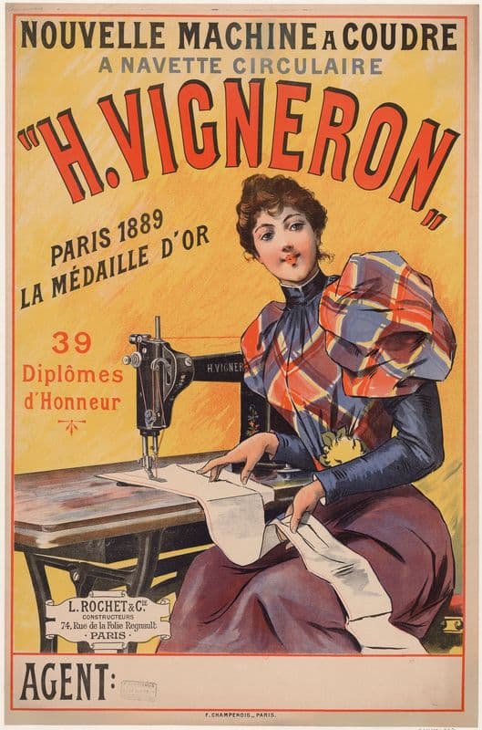 Nouvelle machine à coudre à navette circulaire ‘H. Vigneron’ as a canvas print