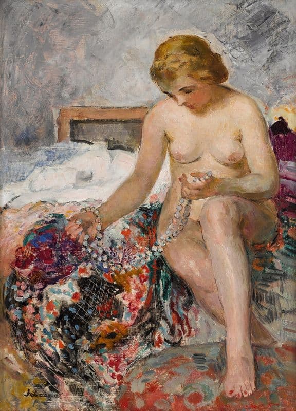 Nu au collier as a canvas print