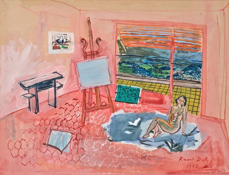 Nu dans l’atelier rouge de Vence as a canvas print
