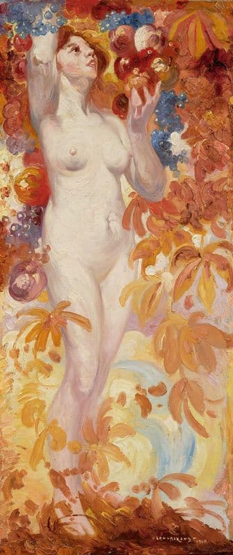 Nude with Fruits as a canvas print