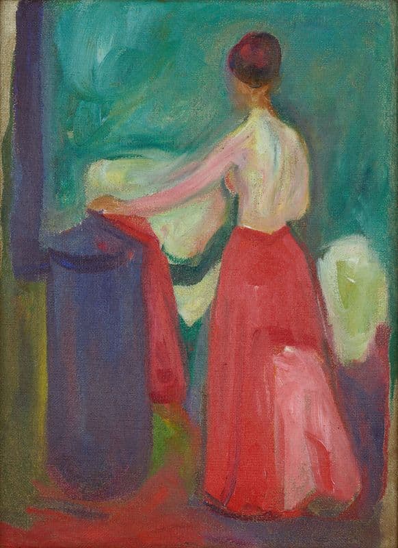 Nude with Red Skirt as a canvas print