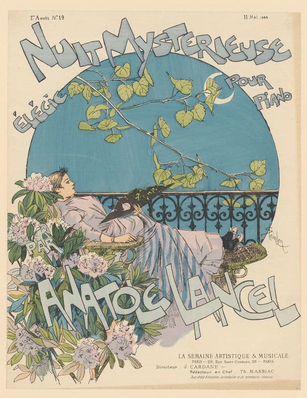 Nuit mystérieuse, élégie pour piano par Anatole Lancel as a canvas print
