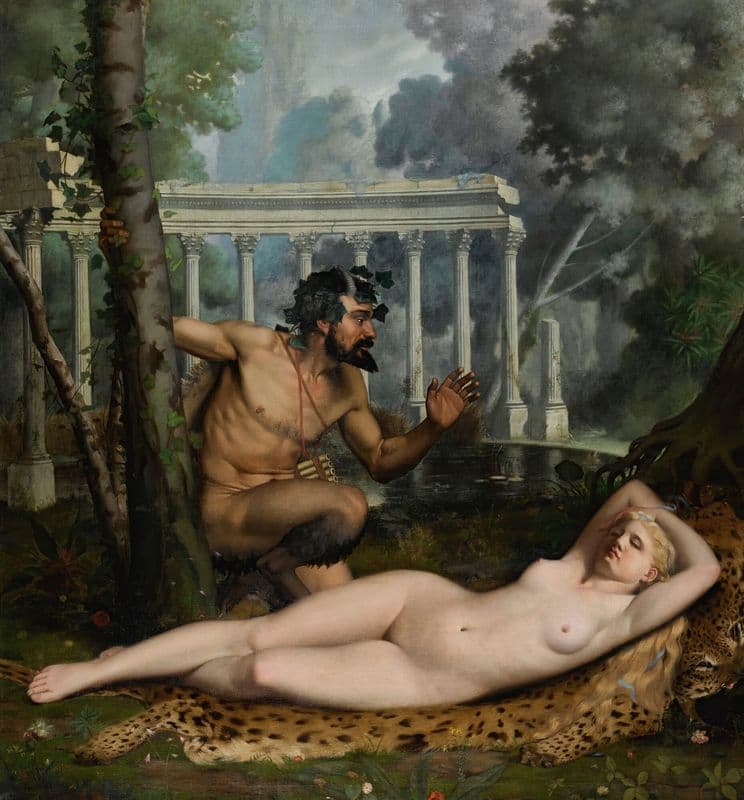 Nymphe Et Satyre as a canvas print
