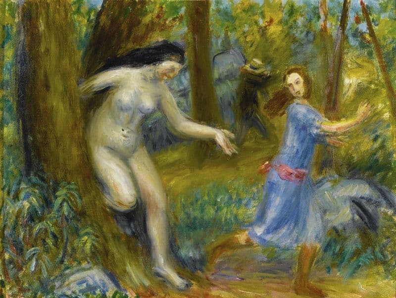 Nymphet Series, with Man (circa 1917) as a canvas print