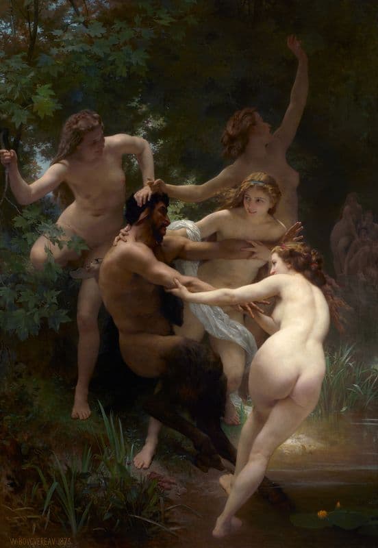 Nymphs and Satyr as a canvas print