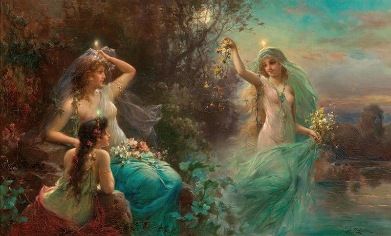 Nymphs at Dawn as a canvas print