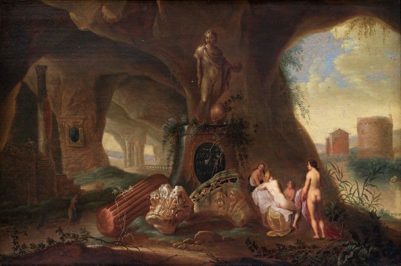 Nymphs in a Grotto (1635 – 1658) as a canvas print