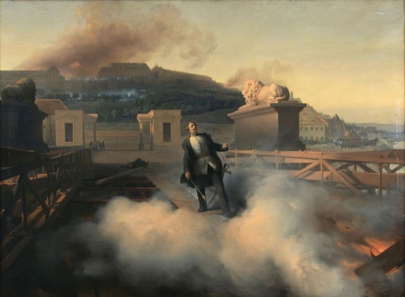 Oberst Allnoch auf der Budapester Kettenbrücke as a canvas print