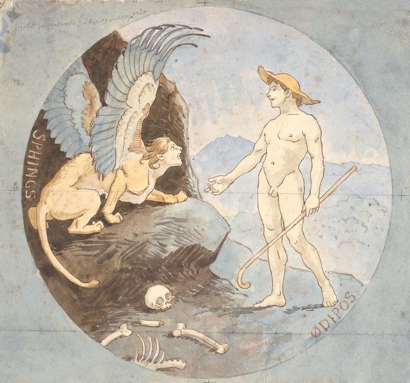 Oedipus and the Sphinx (1882 - 1884) as a canvas print
