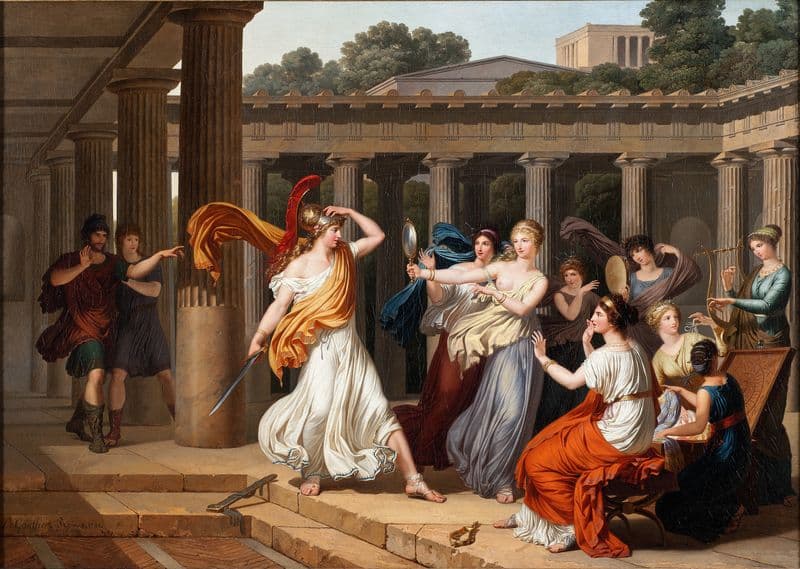 Odysseus Recognises Achilles Amongst The Daughters of Lycomedes as a canvas print
