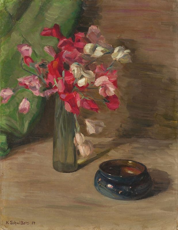 Ohne Titel (Stilleben mit roten Blumen) as a canvas print