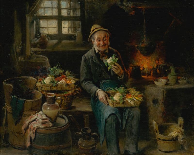 Old Man in the Kitchen (1875–1890) as a canvas print