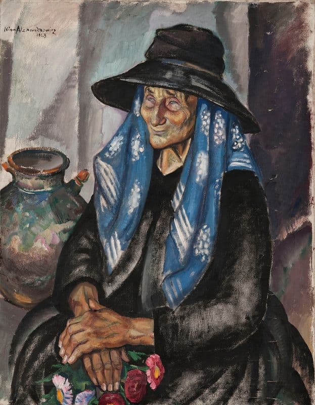 Old Provençal woman as a canvas print