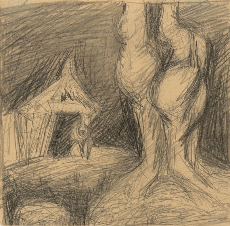 Old Woman Sitting in front of a Cottage (1940–1944) as a canvas print