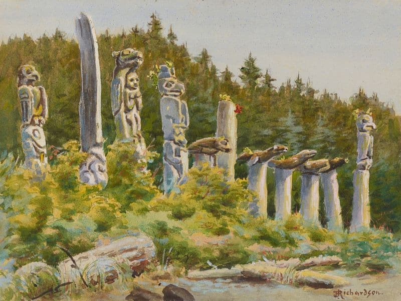 Oldest Graves on the Beach, Kasaan (19th century) as a canvas print
