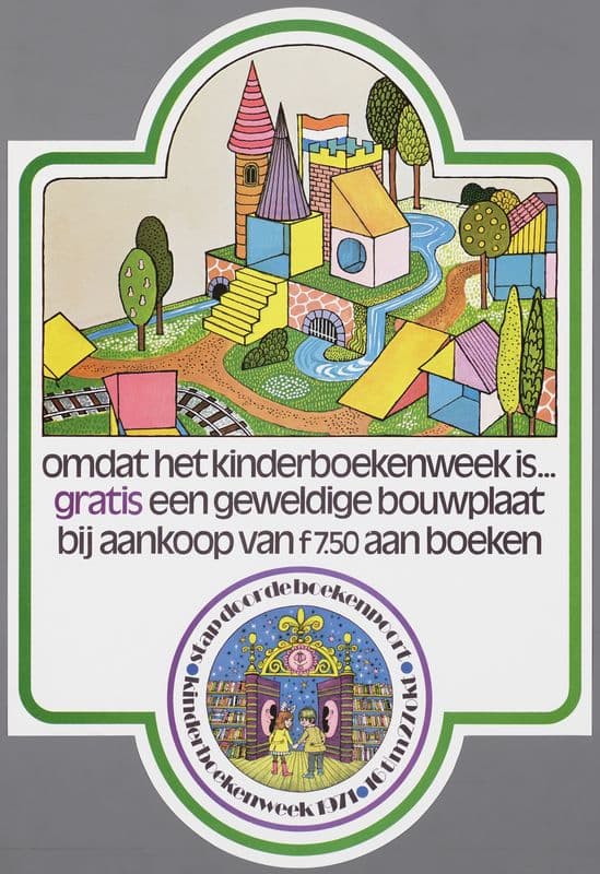 Omdat het kinderboekenweek is… gratis een geweldige bouwplaat bij aankoop van f 7,50 aan boeken as a canvas print