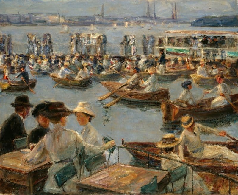 On the Alster in Hamburg as a canvas print