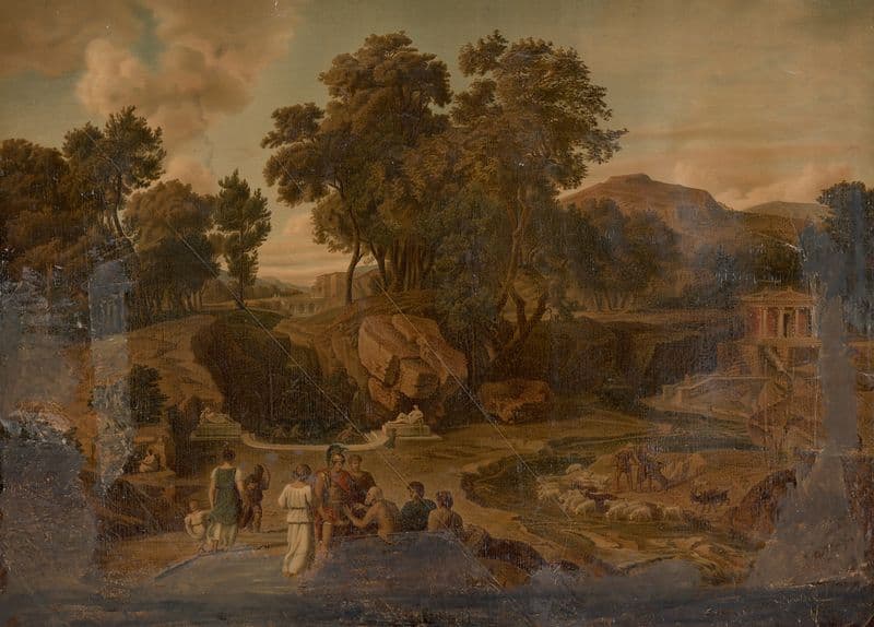 On the banks of the sacred river Ilissos as a canvas print