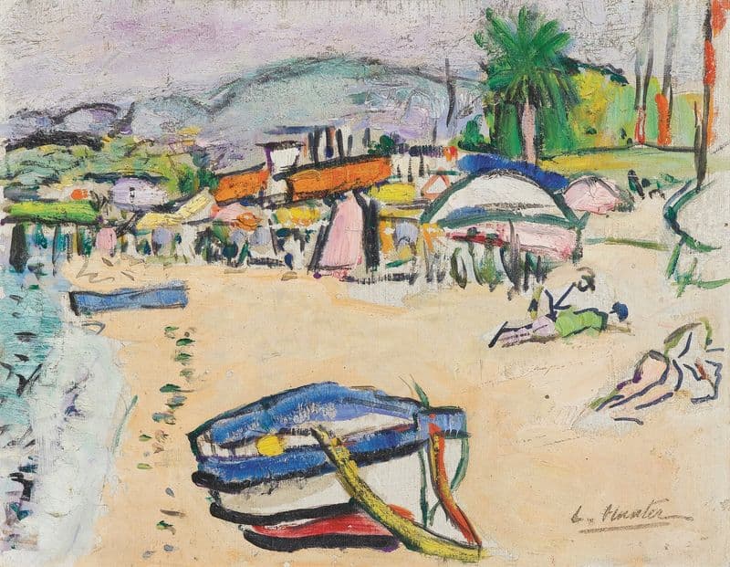 On The Beach, South Of France as a canvas print