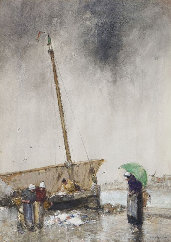On The Quay Etaples, France, (c.1886-1922) as a canvas print