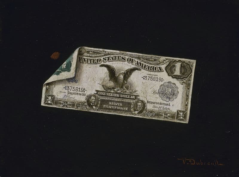 One Dollar Silver Certificate (1898-1900) as a canvas print