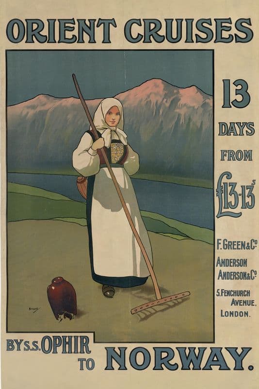 Orient Cruises by S.S. Ophir to Norway as a canvas print