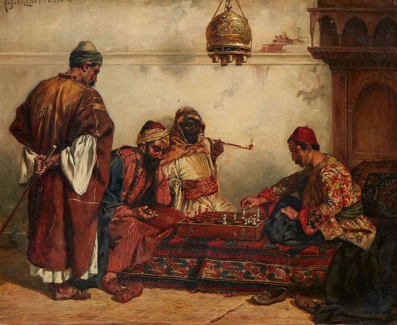 Orientalen beim Schachspiel as a canvas print