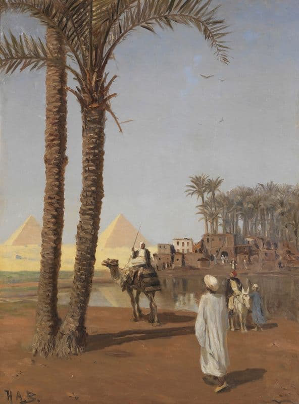 Orientalsk scene (ca.1880) as a canvas print