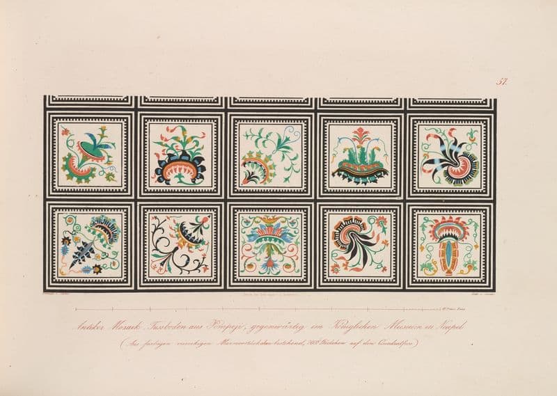 Ornamente aller klassischen Kunst-Epochen nach den Originalien in ihren eigenthümlichen Farben Pl.057 as a canvas print