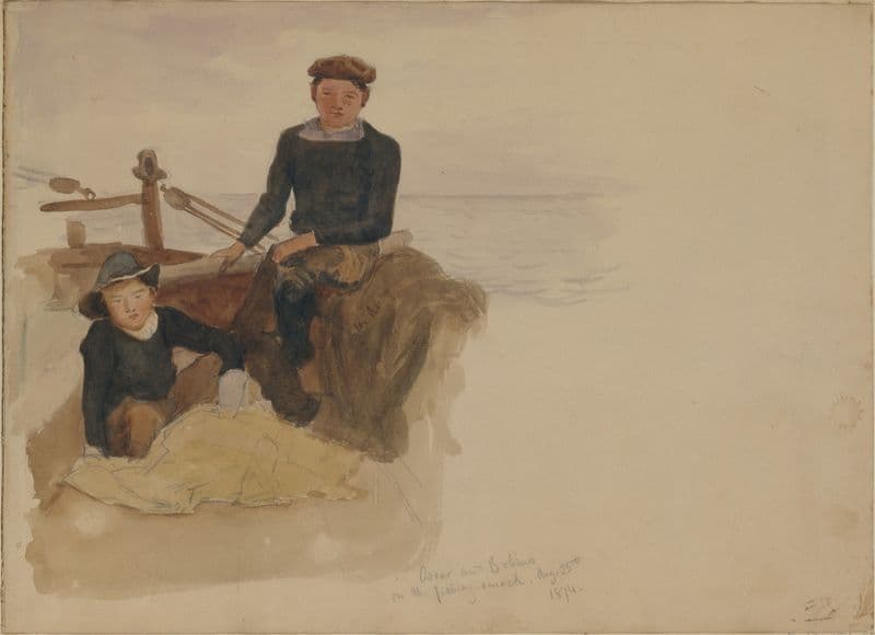 Oscar and Bobino on the Fishing Smack as a canvas print