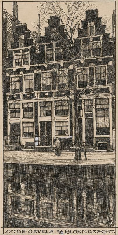 Oude gevels aan de Bloemgracht te Amsterdam, (20th century) as a canvas print