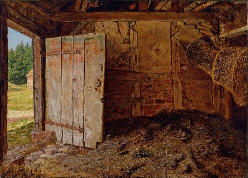 Outhouse interior as a canvas print