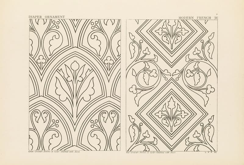 Outlines of ornament in the leading styles Pl.44 as a canvas print