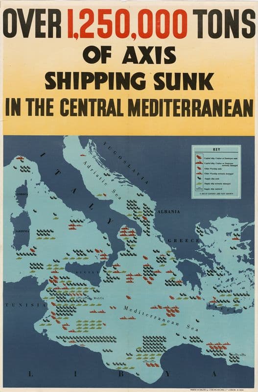 Over 1,250,000 Tons of Axis Shipping Sunk in the Central Mediterranean as a canvas print