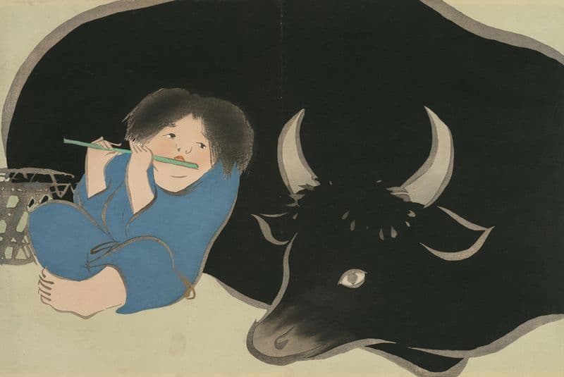 Oxherd (Bokudo) (1909-1910) as a canvas print