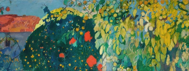Paisaje Enmarcado Por Grandes Árboles (Verdant Landscape) as a canvas print