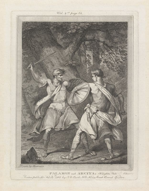 Palamon and Arcita, from ‘The Canterbury Tales’ as a canvas print
