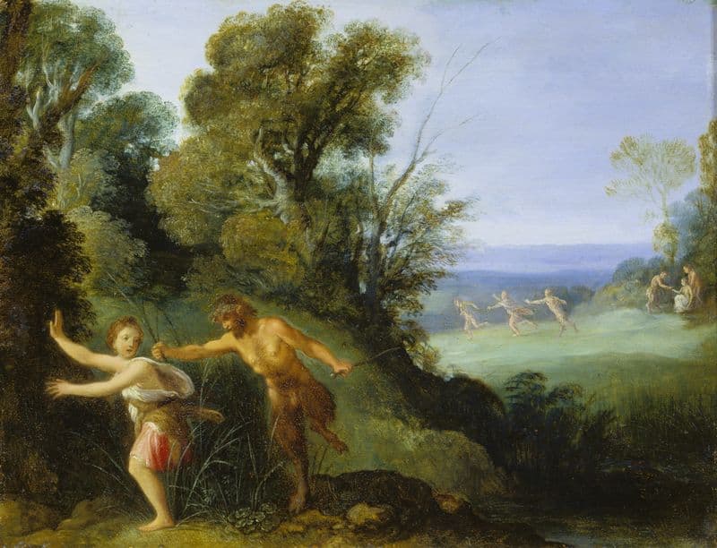 Pan and Syrinx (1605 – 1610) as a canvas print