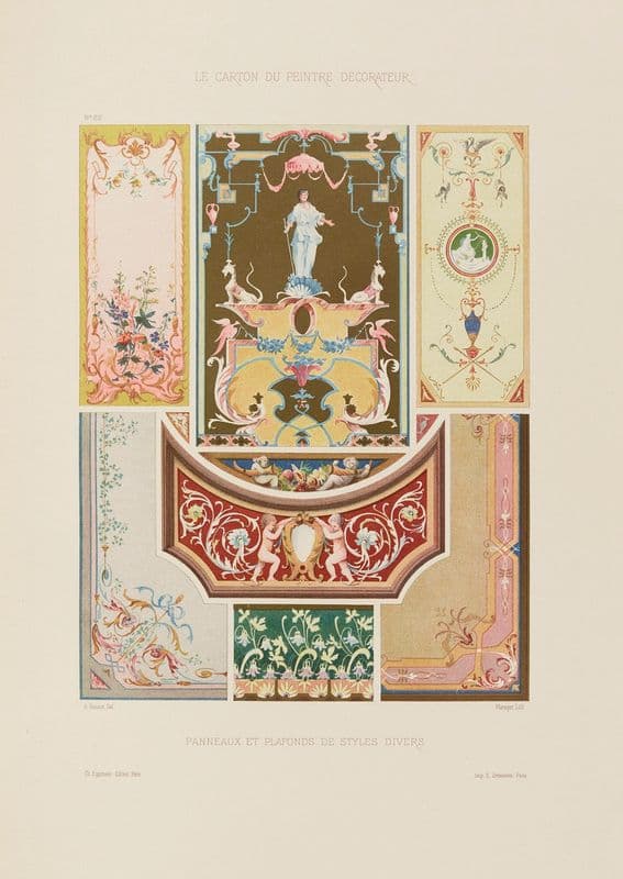 Panneaux et plafonds de styles divers as a canvas print