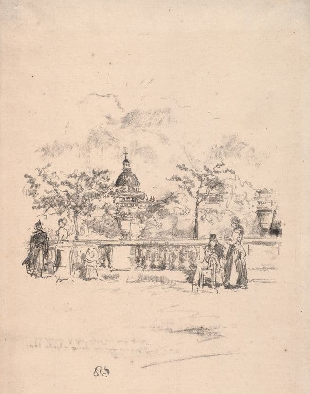 Pantheon from the Terrace of the Luxembourg Gardens as a canvas print