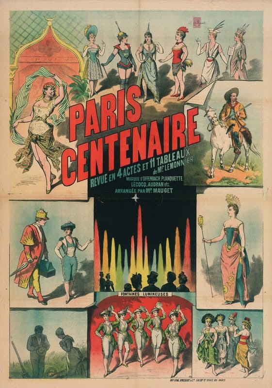 Paris Centenaire Revue En 4 Actes Et 11 Tableaux De Mr. Lemonnier as a canvas print