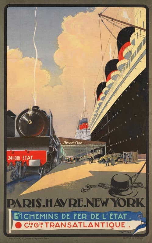 Paris-Havre-New York (1920-1930) as a canvas print