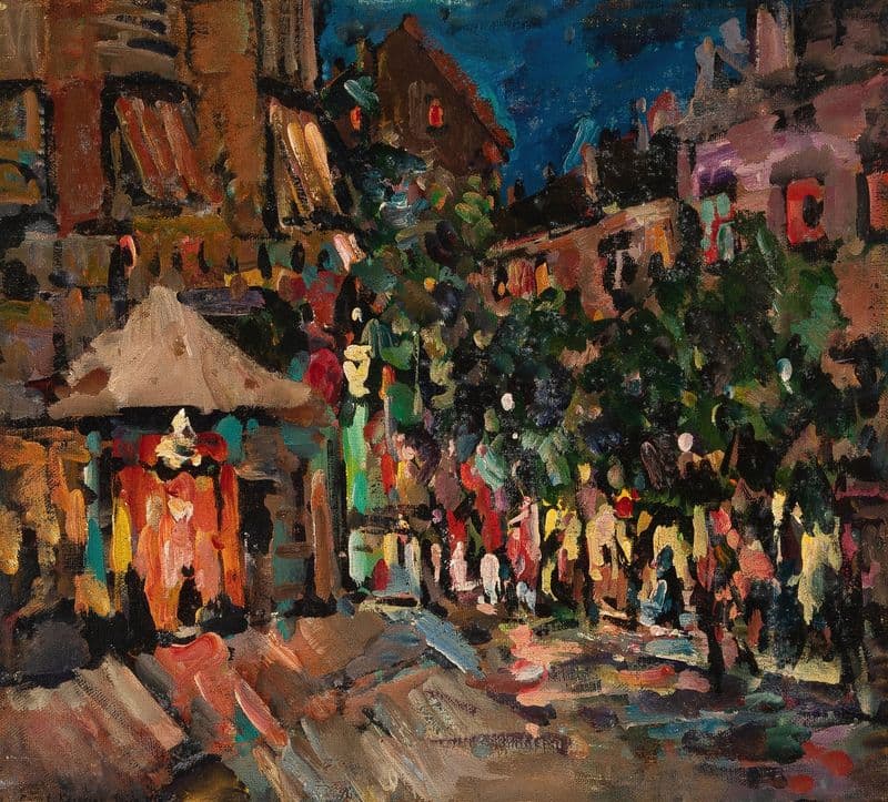Paris, la nuit, Montparnasse as a canvas print